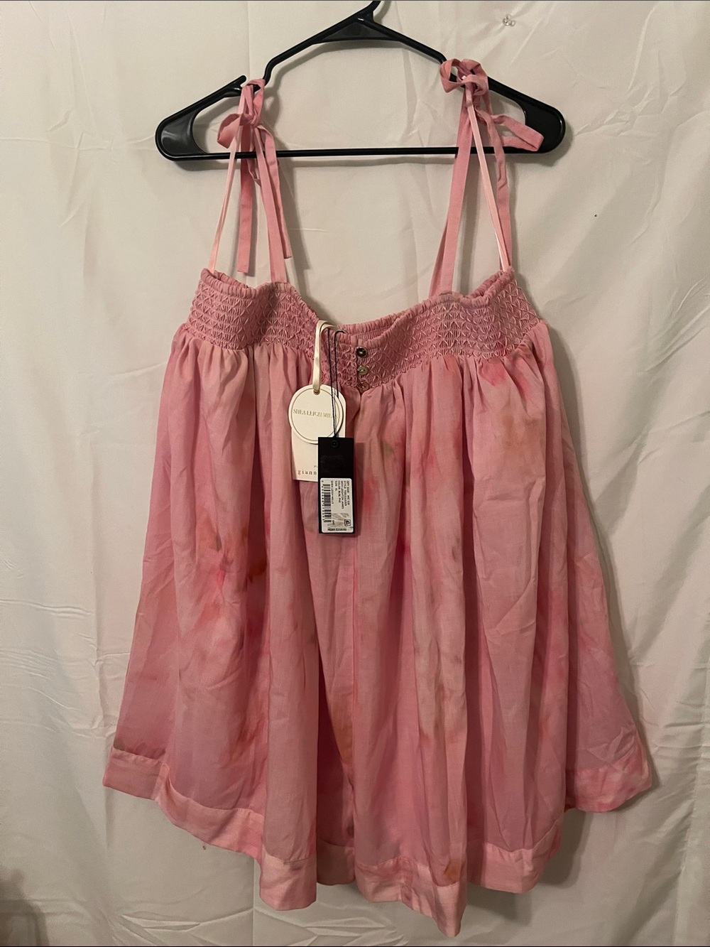 Silky smooth, comfortable pink Romper.